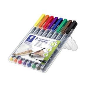 Staedtler Permanent marker - Lumocolor - rund spids - 1,0mm - 8 i assorteret farver